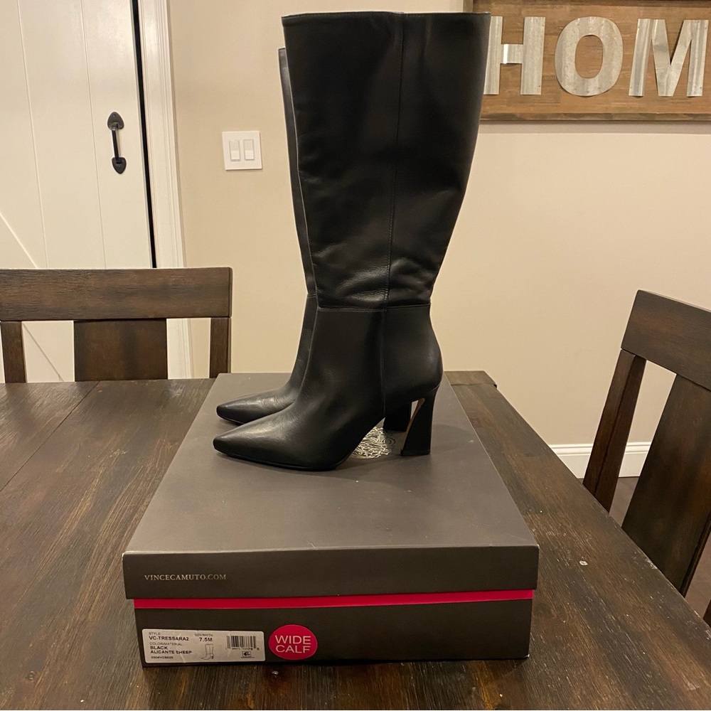 Vince Camuto Tressara black wide-calf boot-NIB